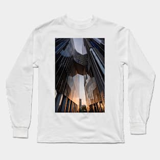 Sunset reflection on mirror building Long Sleeve T-Shirt